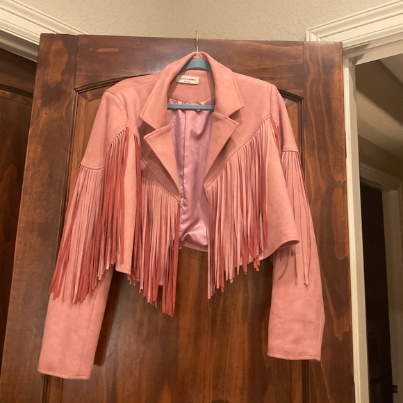 saints and hearts Jackets & Blazers - Pink Fringe Jacket by saints and hearts